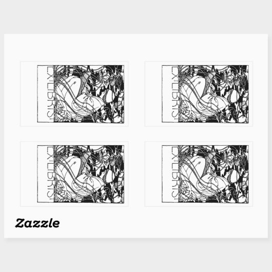 Persoon Lezen in tuin Bookplate Sticker (Vel)