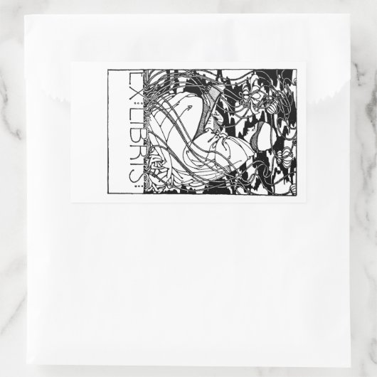 Persoon Lezen in tuin Bookplate Sticker (Tas)