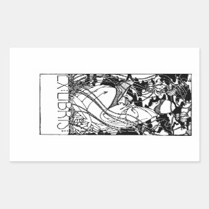 Persoon Lezen in tuin Bookplate Sticker