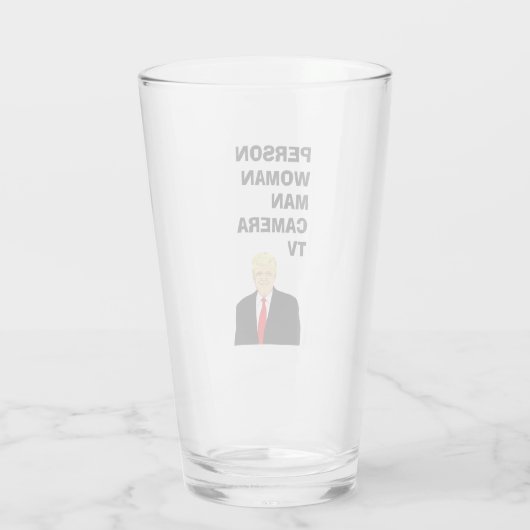 Persoon Man Camera TV Funny Trump Glas (Achterkant)