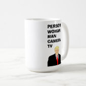 Persoon Man Camera TV Funny Trump Koffiemok (Voorkant rechts)