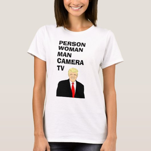 Persoon Man Camera TV Funny Trump T-shirt (Voorkant)