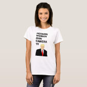 Persoon Man Camera TV Funny Trump T-shirt (Voorkant volledig)