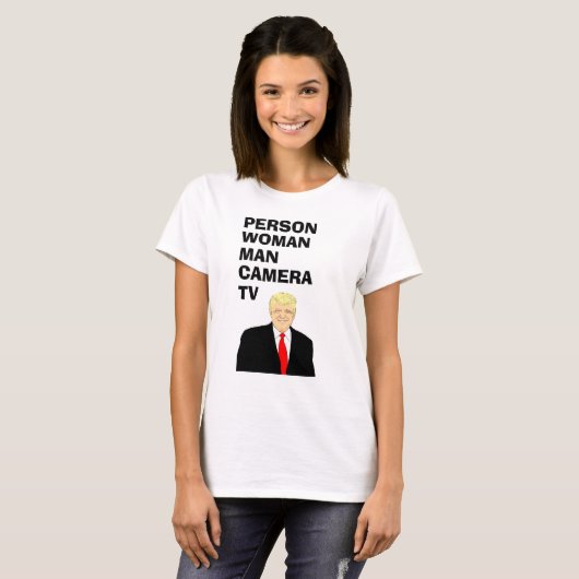 Persoon Man Camera TV Funny Trump T-shirt (Voorkant volledig)