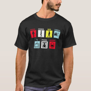 Persoon Man Camera TV Gevangenis Hahaha T-shirt