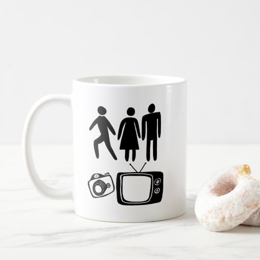 Persoon Man Camera TV Koffiemok (Met donut)