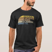 Persoon Man Camera TV Retro Cadeon T-shirt (Voorkant)