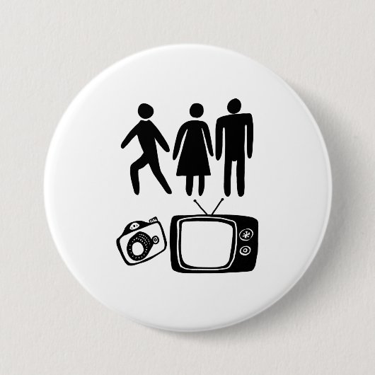 Persoon Man Camera TV Ronde Button 7,6 Cm (Voorkant)