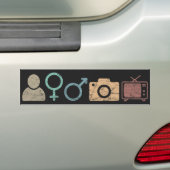 Persoon Man Camera TV-symbool en -pictogram Bumpersticker (Op auto)