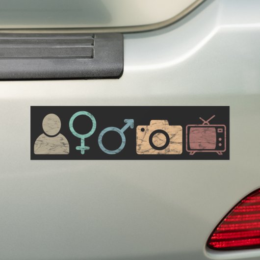 Persoon Man Camera TV-symbool en -pictogram Bumpersticker (Op auto)