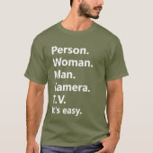 Persoon Man Camera TV Trump Memory Test T-shirt (Voorkant)