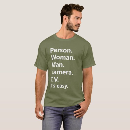 Persoon Man Camera TV Trump Memory Test T-shirt (Voorkant volledig)