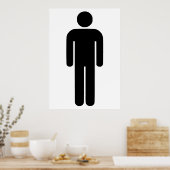 Persoon Man Universal Silhouette Classic Comic Poster (Keuken)