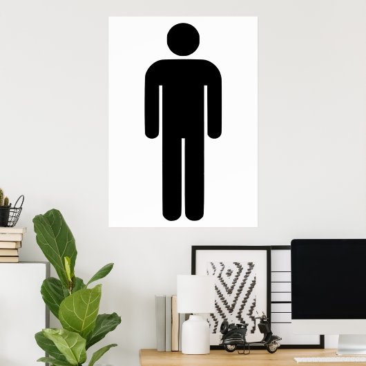 Persoon Man Universal Silhouette Classic Comic Poster (Thuiskantoor)