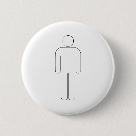 Persoon Man Universal Silhouette Classic Comic Ronde Button 5,7 Cm (Voorkant)