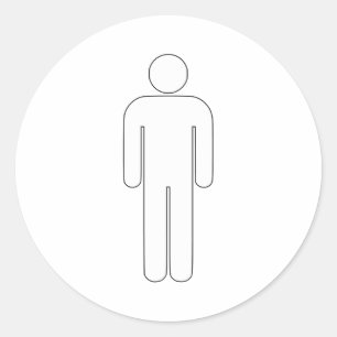 Persoon Man Universal Silhouette Classic Comic Ronde Sticker
