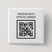 Persoon met bijzondere behoeften QR-code Vierkante Button 5,1 Cm (Voorkant)