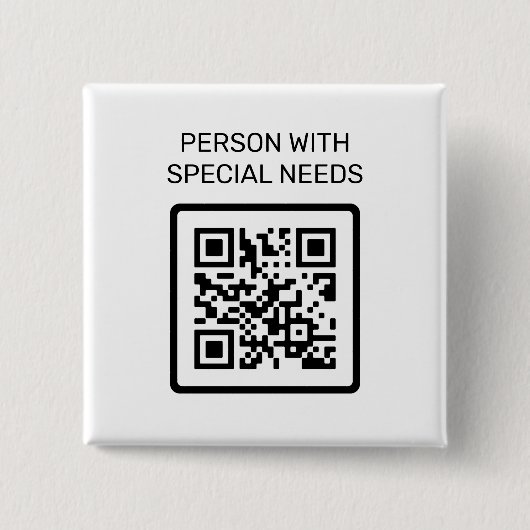 Persoon met bijzondere behoeften QR-code Vierkante Button 5,1 Cm (Voorkant)