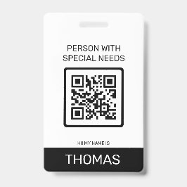 Persoon Met Bijzondere Noden QR-code en Andere Inf Badge