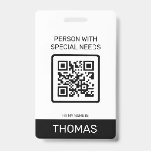 Persoon Met Bijzondere Noden QR-code en Andere Inf Badge