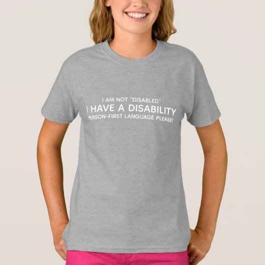 Persoon met een beperking eerst t-shirt (Voorkant)