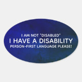 Persoon met eerste handicap ovale sticker (Voorkant)