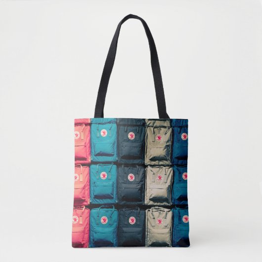Persoon met gekleurde zakken tote bag (Voorkant)
