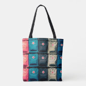 Persoon met gekleurde zakken tote bag (Achterkant)