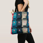 Persoon met gekleurde zakken tote bag (Dichtbij)