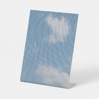 Persoon Met J Cloud Foto Reclamebord Met Voetstuk