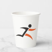 Persoon met ontwerp papieren bekers (Voorkant)