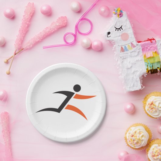 Persoon met ontwerp papieren bordje (Feest)