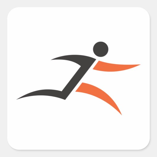 Persoon met ontwerp vierkante sticker (Voorkant)