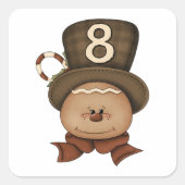 Persoon nummer 8 in een Pet-vierkant sticker (Voorkant)