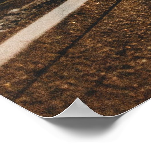 Persoon onderweg in de ochtend poster (Hoek)