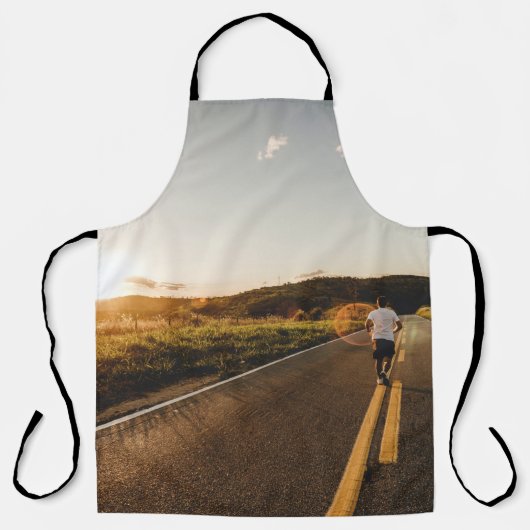 Persoon onderweg in de ochtend schort (Voorkant)