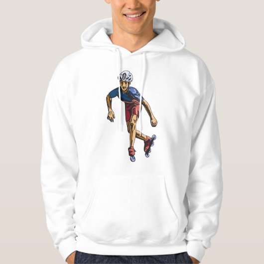 Persoon Rollerblading Hoodie (Voorkant)