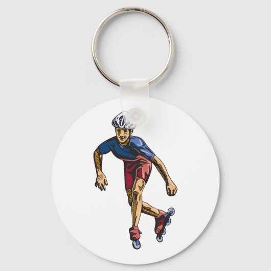 Persoon Rollerblading Sleutelhanger (Achterkant)