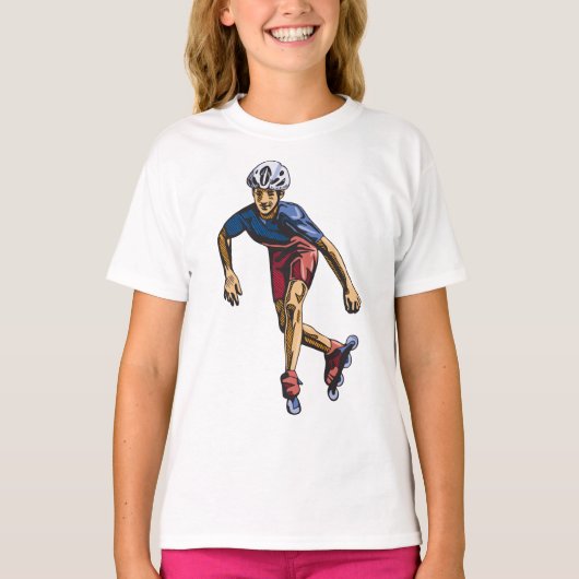 Persoon Rollerblading T-shirt (Voorkant)