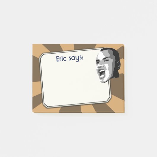 Persoon schreeuwen op elke kleur lichtstralen post-it® notes (Voorkant)