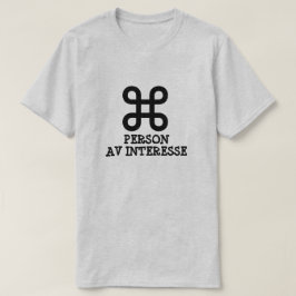 persoon van belang, in het Noors, grijs T-shirt