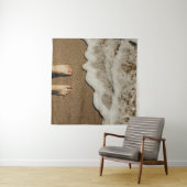Persoon voeten op zee wandkleed (In Situ (horizontaal))