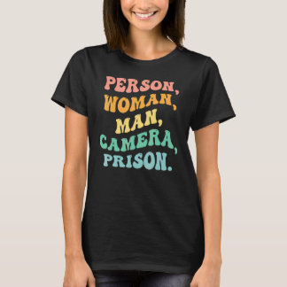 Persoon Vrouw Man Camera Gevangenis Groovy Ret T-shirt