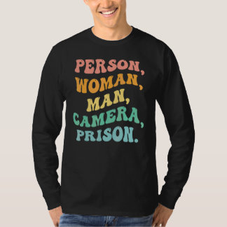Persoon Vrouw Man Camera Gevangenis Groovy Ret T-shirt