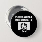 Persoon. Vrouw. Man. Camera. TV. Anti-Trump Ronde Button 7,6 Cm (Voorkant /achterkant)