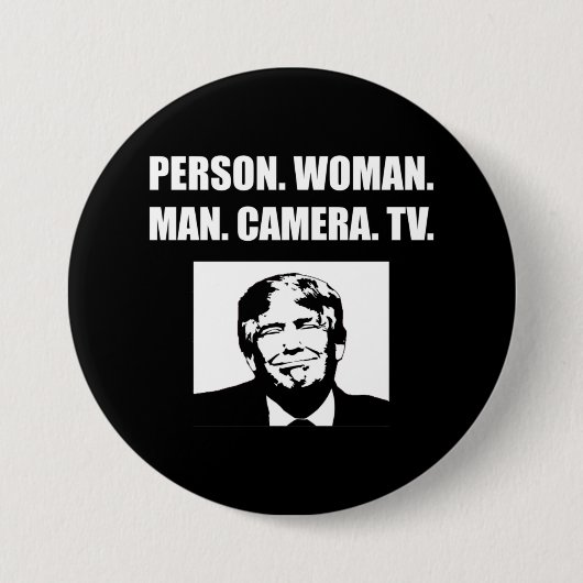 Persoon. Vrouw. Man. Camera. TV. Anti-Trump Ronde Button 7,6 Cm (Voorkant)