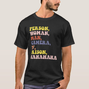Persoon, vrouw, Man, camera, tv, gevangenis, Hahah T-shirt