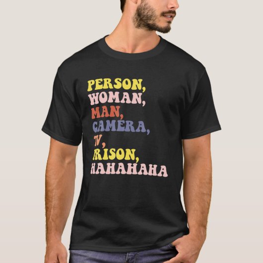 Persoon, vrouw, Man, camera, tv, gevangenis, Hahah T-shirt (Voorkant)