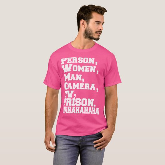 Persoon Vrouw Man Camera TV Gevangenis Hahaha H T-shirt (Voorkant volledig)