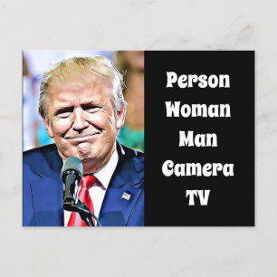 Persoon, vrouw, Man, camera, tv, grappige antitrum Briefkaart